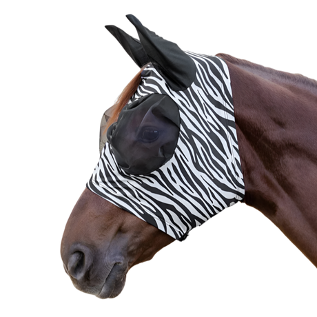 Waldhausen Puck Zebra Fly Mask #colour_black-white