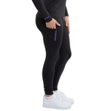 EQUIDRY Women's Water Repellent Leggings #colour_black-lilac