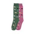 Toggi Multi Dog Socks 2 Pack #colour_green-pink