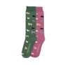 Toggi Multi Dog Socks 2 Pack #colour_green-pink