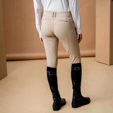 Alessandro Albanese Aria Knee Patch Mid Rise Breech #colour_core-beige