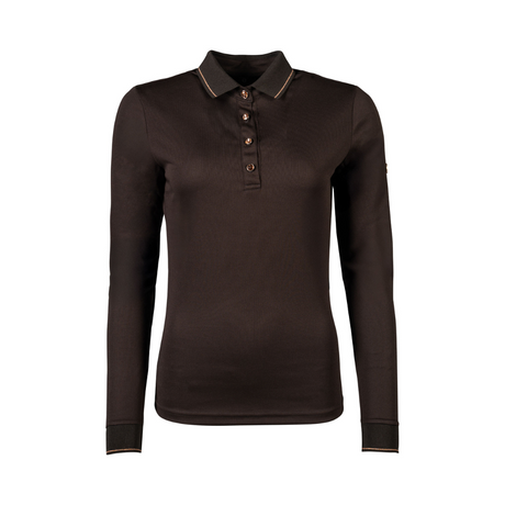 HKM Ladies Long Sleeve Polo Shirt -Rosegold Glamour- Style #colour_brown-rose-gold