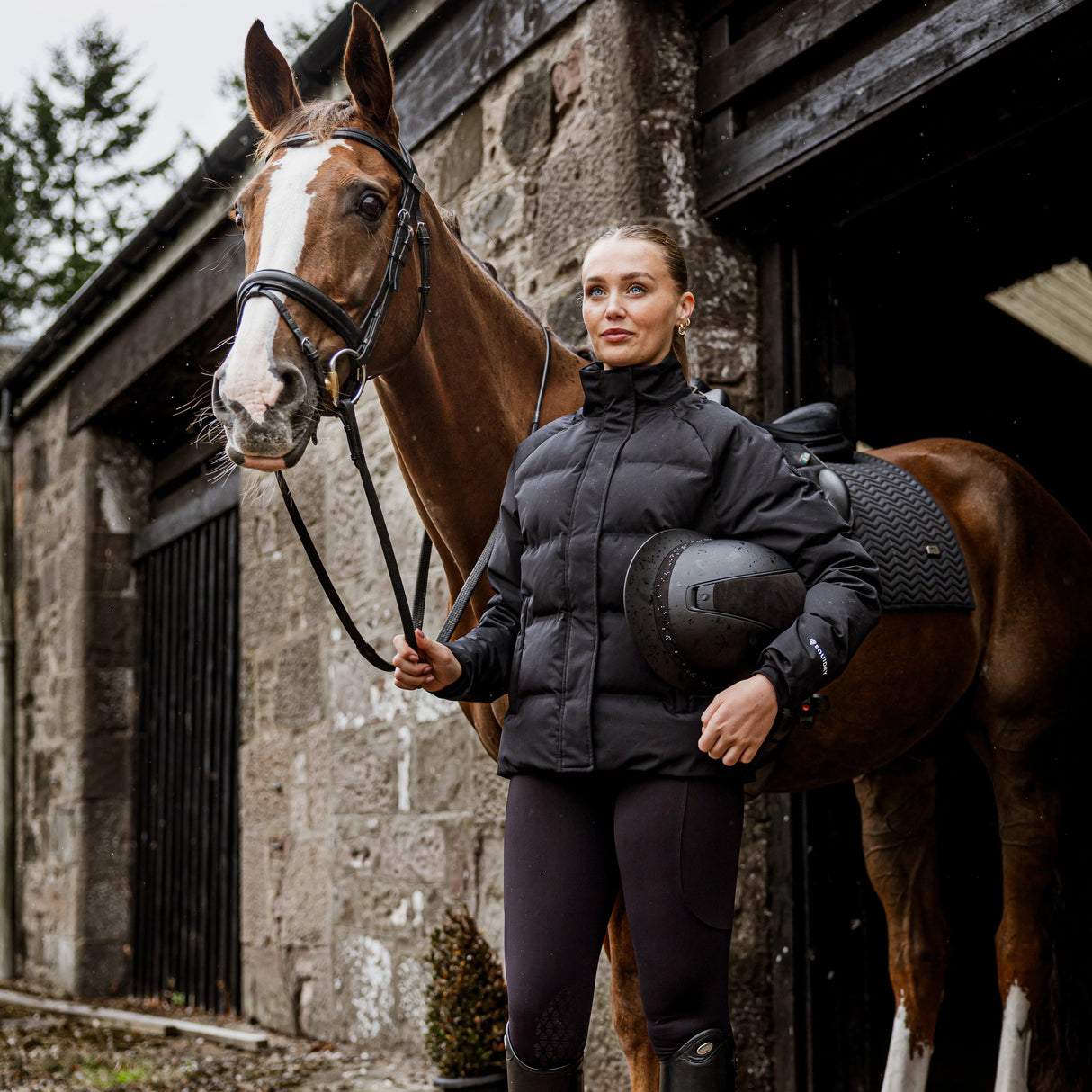EQUIDRY Women's Talia Waterproof Puffer Jacket #colour_black