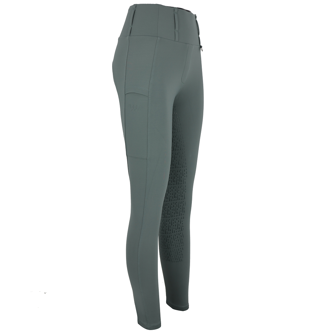 Woof Wear All Season Ladies Full Seat Riding Tights #colour_sage-green