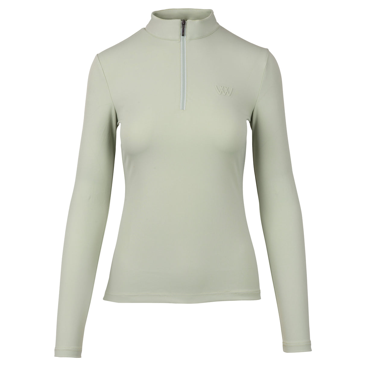 Woof Wear Ladies Long Sleeve Tech Riding Shirt #colour_sage-green