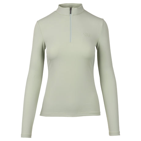 Woof Wear Ladies Long Sleeve Tech Riding Shirt #colour_sage-green