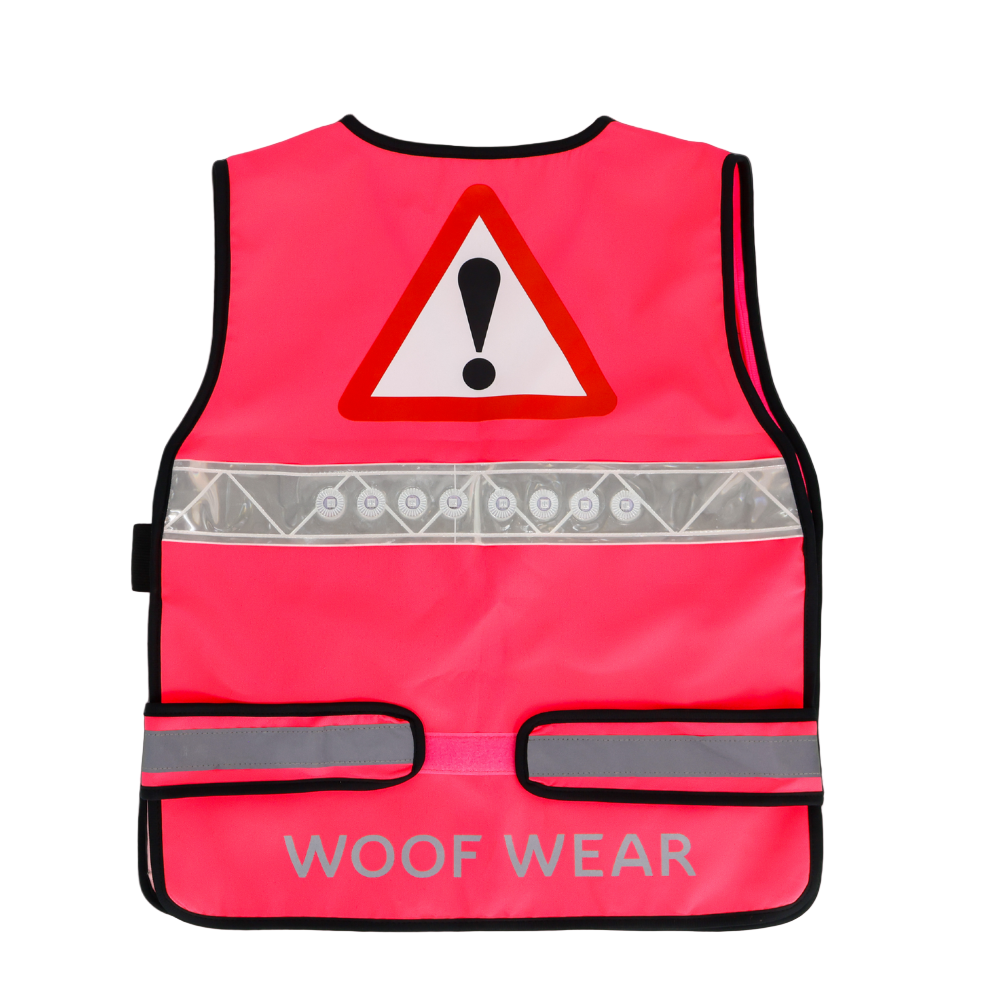 Woof Wear Adults LED Hi Vis Riding Vest #colour_hi-viz-pink