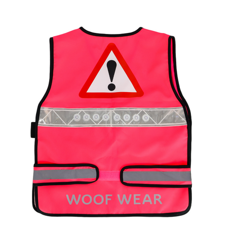 Woof Wear Adults LED Hi Vis Riding Vest #colour_hi-viz-pink