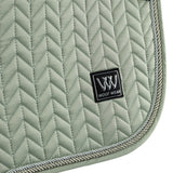 Woof Wear Herringbone Close Contact Saddle Pad #colour_sage-green