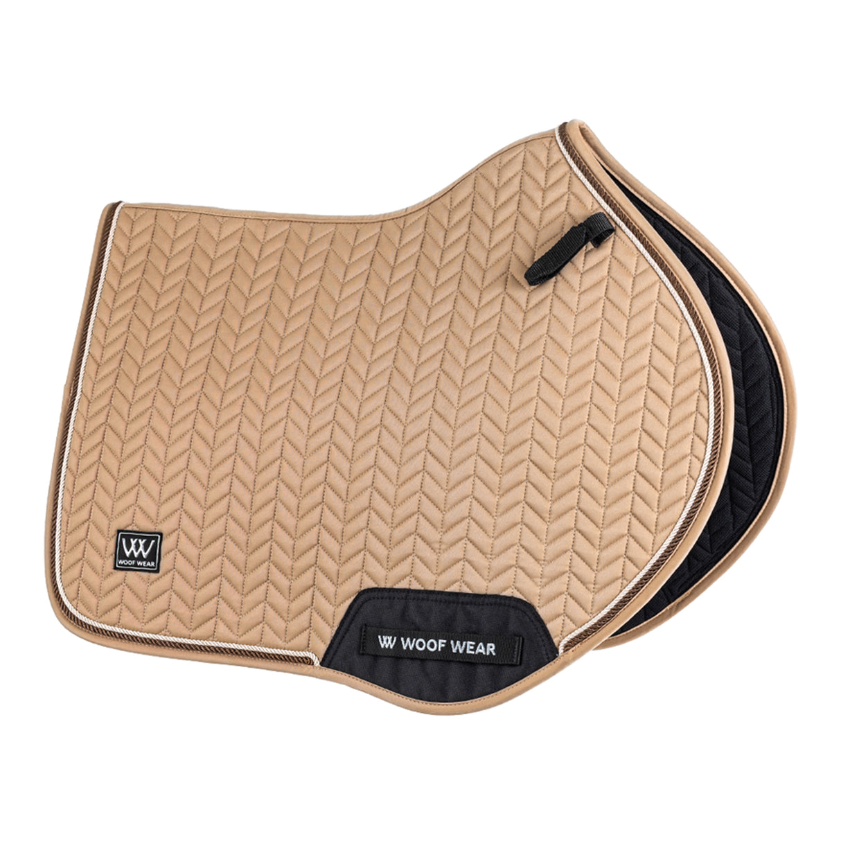 Woof Wear Herringbone Close Contact Saddle Pad #colour_caramel