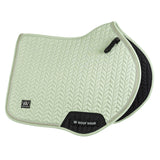 Woof Wear Herringbone Close Contact Saddle Pad #colour_sage-green