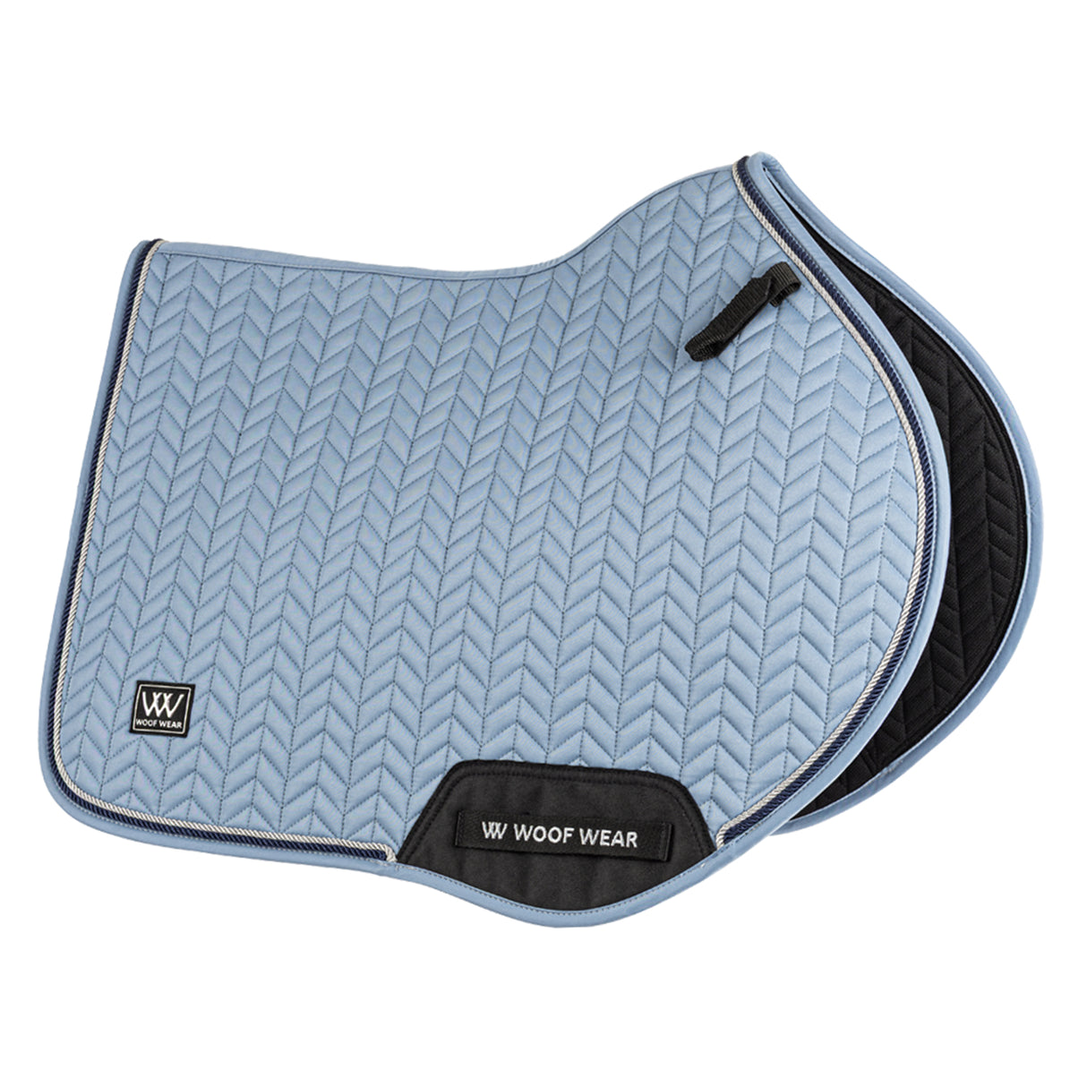Woof Wear Herringbone Close Contact Saddle Pad #colour_steel-blue