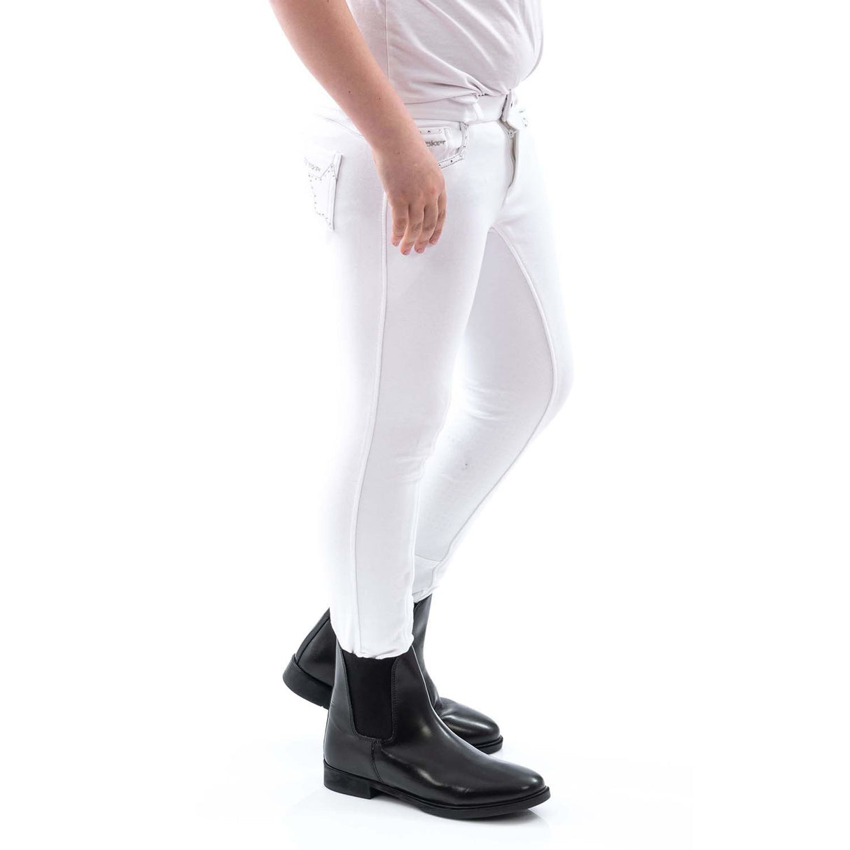 Whitaker Birtle Diamante Kids Breeches #colour_white
