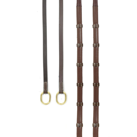 Whitaker Oblong 9-Loop Reins #colour_havana