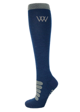Woof Wear Long Winter Tech Riding Sock #colour_navy-grey