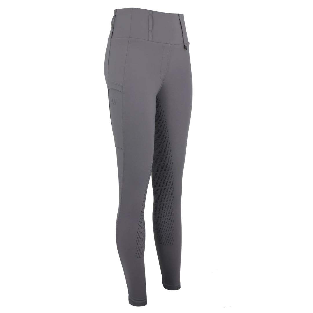 Woof Wear All Season Ladies Full Seat Riding Tights #colour_dove-grey