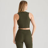 Ridgeline Womens Infinity Crop Top #colour_deep-forest