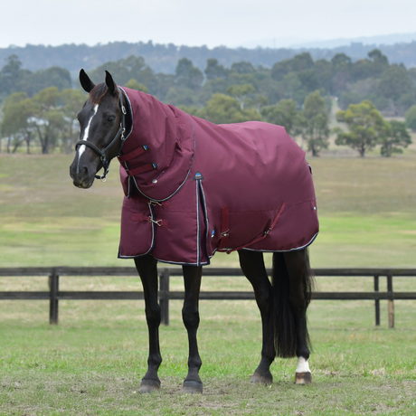 Weatherbeeta Comfitec Essential 50G Detach-A-Neck Turnout #colour_burgundy-navy