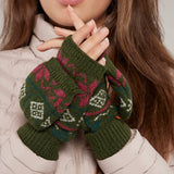 Toggi Welby Knitted Fingerless Mittens #colour_moss