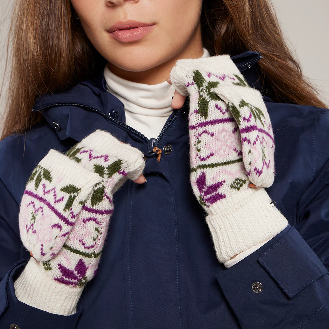 Toggi Welby Knitted Fingerless Mittens #colour_winter-white