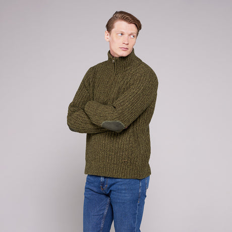 Toggi Wessex Chunky Men's Knit Sweater #colour_olive-green