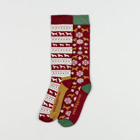 Toggi Womens Festive Dog 2 Pack Socks #colour_red