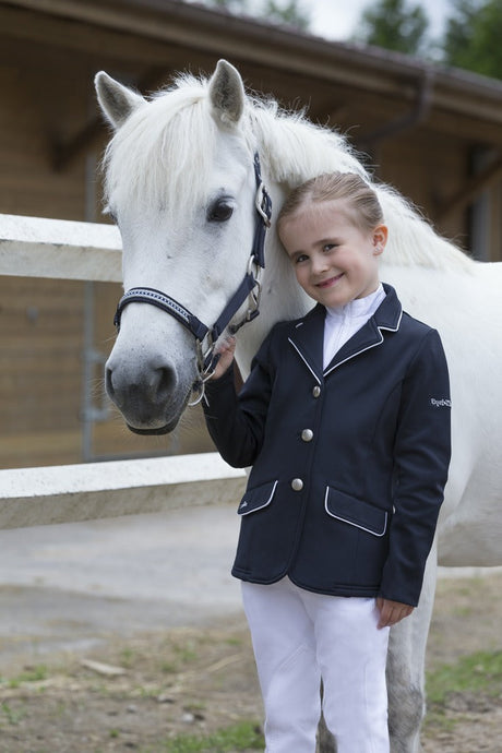 Equitheme Children's Soft Classic Competition Jacket #colour_navy-white