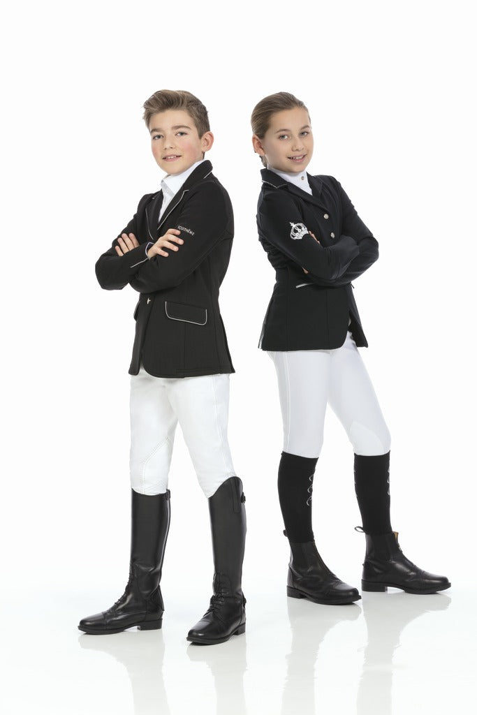 Equitheme Children's Soft Classic Competition Jacket #colour_black-white