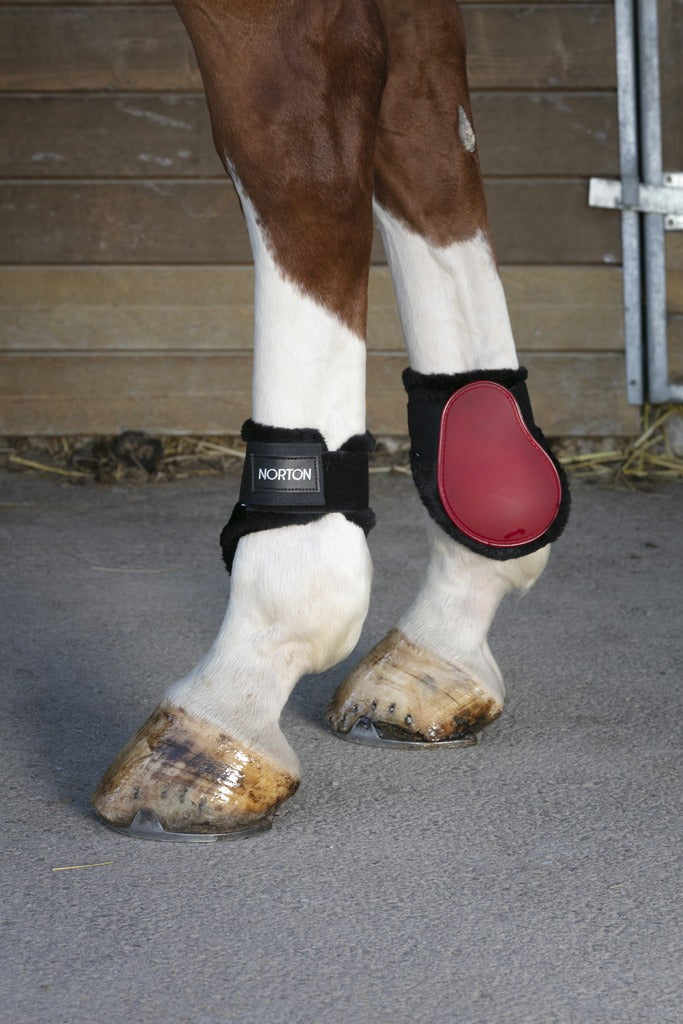 Norton Fleece Fetlock Boots #colour_red-synthetic sheep