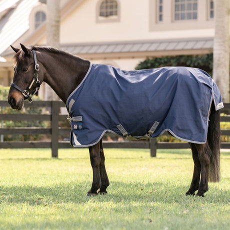 Horseware Ireland Rhino 250g Vari-Layer Turnout Rug #colour_navy-titanium-grey-classic-blue