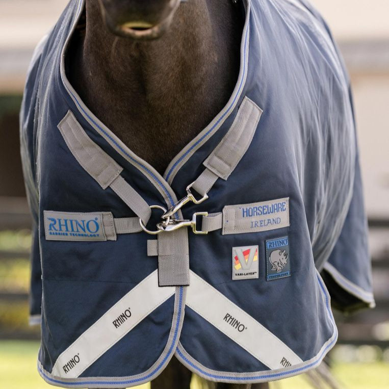 Horseware Ireland Rhino 250g Vari-Layer Turnout Rug #colour_navy-titanium-grey-classic-blue