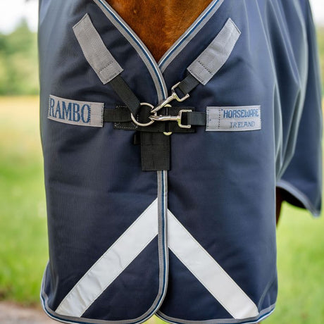 Horseware Ireland Rambo 1680D Plus Turnout 100g #colour_navy-thunderstorm-grey-silver