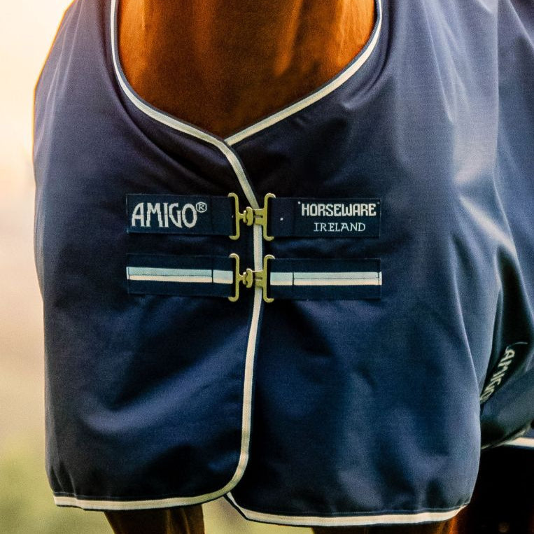 Horseware Ireland Amigo Ripstop 900D 100g Turnout Rug #colour_whitney-navy