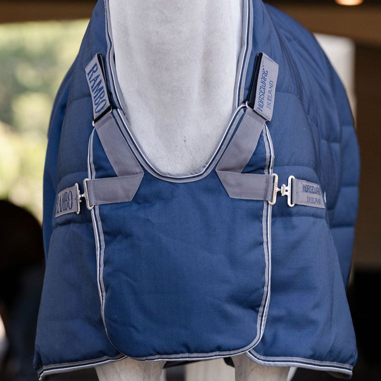 Horseware Ireland Rambo Optimo 400g Plus Stable Rug #colour_navy-thunderstorm-grey-silver