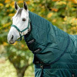 Horseware Ireland Amigo Ripstop Insulator Stable Hood 100g #colour_dynasty-green-navy-silver