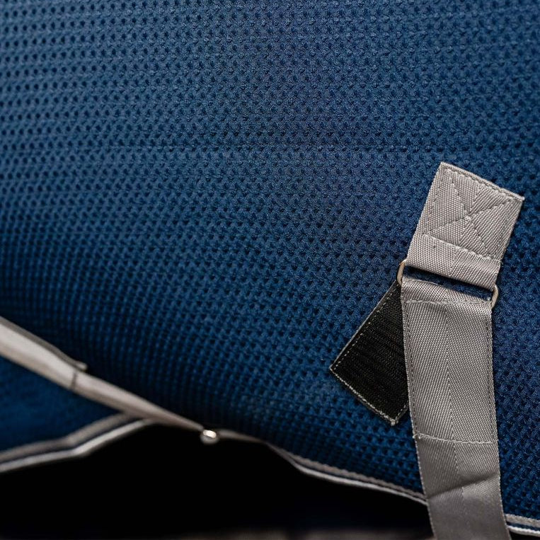 Horseware Ireland Rambo Techni Waffle Cooler #colour_navy-thunderstorm-grey-silver