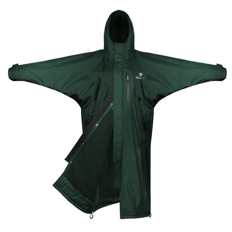 EQUIDRY Women's Thick Fleece Evolution Fixed Hood #colour_black-forest-green-green