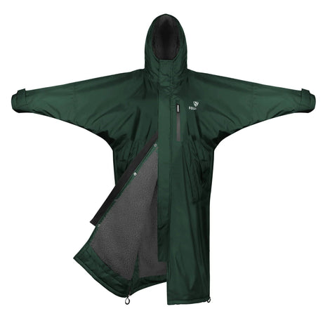 EQUIDRY Women's Thick Fleece Evolution Fixed Hood #colour_black-forest-green-grey