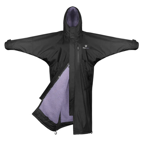 EQUIDRY Women's Thick Fleece Evolution Fixed Hood #colour_black-lilac