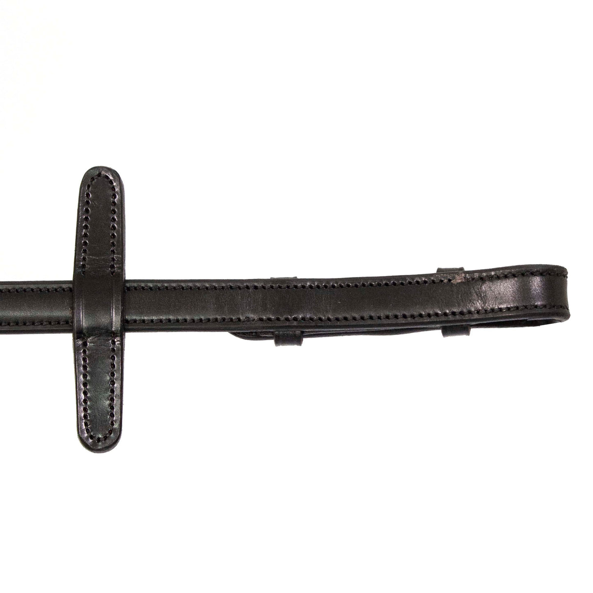 Henry James Smooth Eventer Hybrid Rubber Reins With Leather Stoppers #colour_black