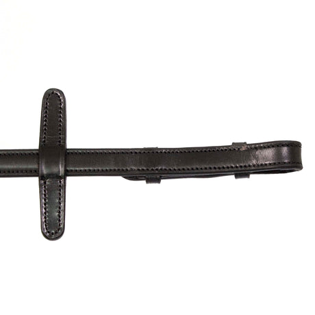 Henry James V-Grip Hybrid Rubber Reins With Leather Stoppers #colour_black