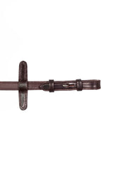 Henry James BioThane Bio Grip Hybrid Rubber Reins with Leather Stoppers #colour_havana-brown