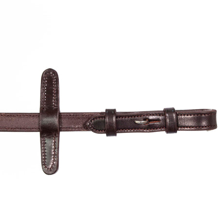 Henry James Bio Grip Hybrid Rubber Reins with Leather Stoppers #Colour_havana-brown