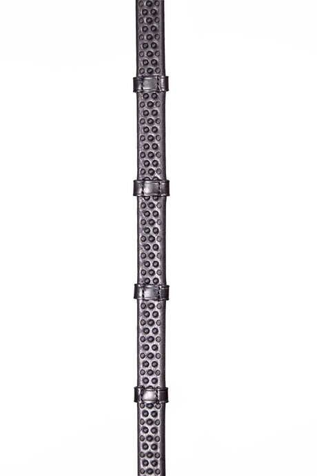 Henry James BioThane Bio Grip Hybrid Rubber Reins with Leather Stoppers #colour_black