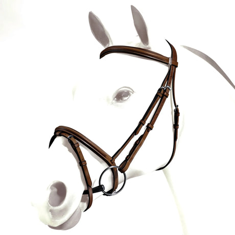 Equipe Emporio Plain Flash Bridle - No Reins #colour_brown