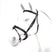 Equipe Rolled Browband Brass Fittings Flash Bridle #colour_black