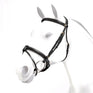 Equipe Rolled Browband Brass Fittings Flash Bridle #colour_black