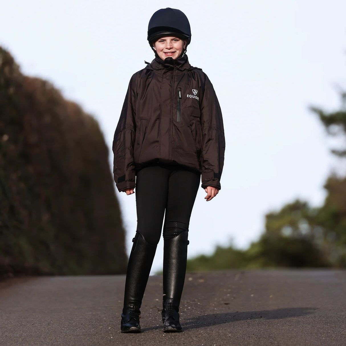 EQUIDRY Children's Thin Fleece Shortie #colour_rich-brown