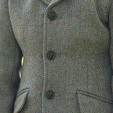 Equetech Claydon Tweed Junior Jacket #colour_green-herringbone