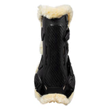 Equestro Synthetic Sheepskin Quick Release Tendon Boots #colour_black